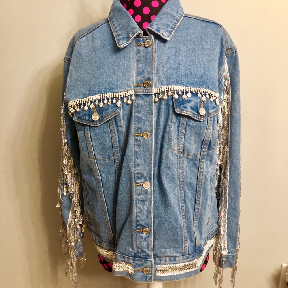 Embellished Sequin Fringe Jacket
